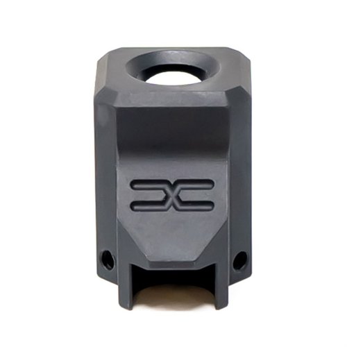 Faxon Firearmsin EXOS-523 kompensaattori Glock® 43:lle parantaa tarkkuutta, vähentää rekyyliä ja nousevaa piippua ainutlaatuisen kulmaporttisuunnittelun ansiosta.