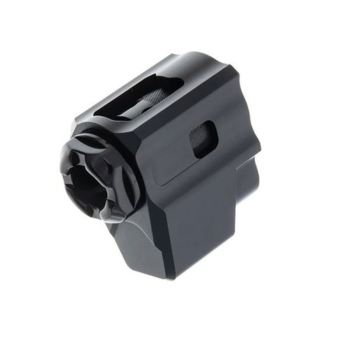 Tyrant Designsin Glock 43 T-Comp vähentää merkittävästi rekyyliä ja nousua, asennus on nopeaa ilman ruuveja, sopii kaikille Glock 43 malleille.