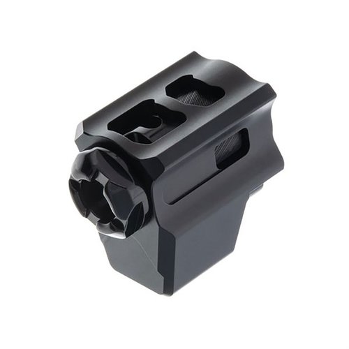Tyrant T-Comp vähentää merkittävästi rekyyliä ja piipun nousua, asennus on nopeaa ilman set screws, yhteensopiva Gen3-Gen5 Glockien kanssa.