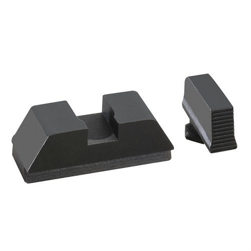 AMERIGLO® 1L Tall Optic Compatible Sight Set tarjoaa tarkan, kohotetun näkymän slide-mounted red dot -optikoille ja luotettavat varasiteet Glock® MOS:lle.