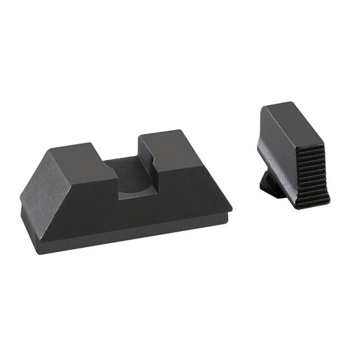 AMERIGLO® 2L Tall Optic Compatible sight set tarjoaa tarkat, kohotetut näkymät slide-mounted red dot -optikoille ja luotettavat varasightit kaikille Glock-malleille.