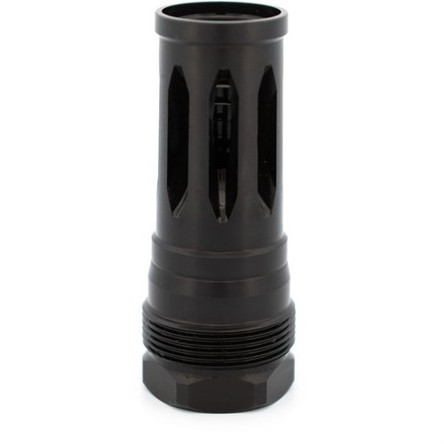 R2C FLASH HIDER tarjoaa tiiviin mustan nitride-pinnoitteen, yhteensopivuuden Plan B -kiinnitysten kanssa ja shimmien mukanaolon, varmistaen tarkan asennuksen.