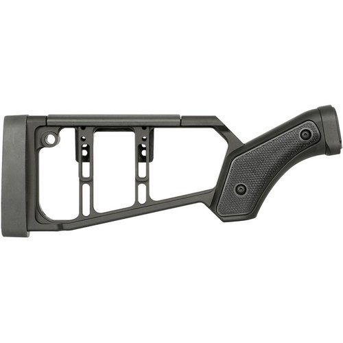 SHOTGUN STOCK REMINGTON 870: säädettävä polymerinen poskipala, ambidextrinen muotoilu, vähentää rekyyliä, M-LOK® yhteensopiva, valmistettu Yhdysvalloissa.
