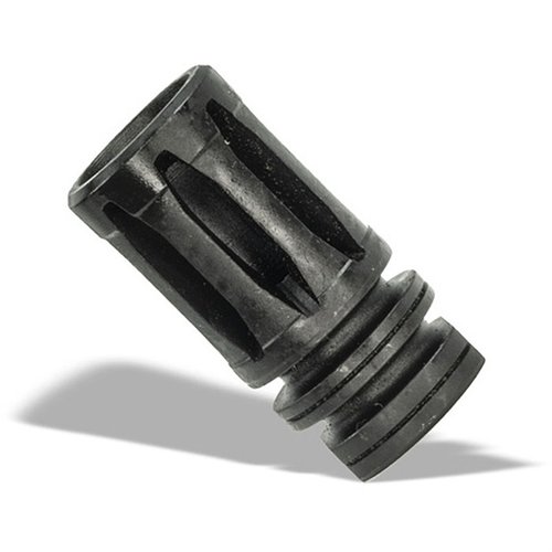 5.56 NATO A2 Birdcage Flash Hider on AR-15: kestävä, helppo asentaa, 1/2x28 kierre, pitkäikäinen lämpökäsittely ja fosfaattipinnoite.