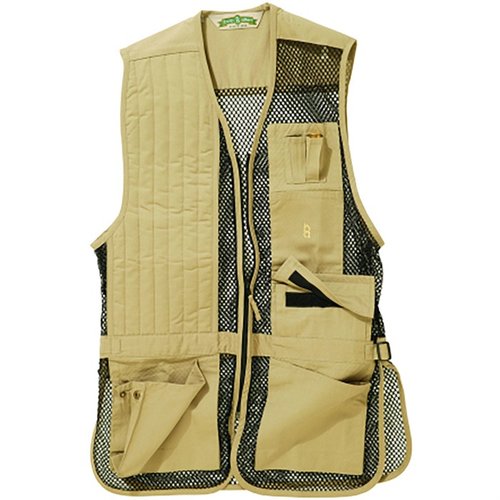 BOB ALLEN FULL MESH SHOOTING VEST tarjoaa kevyen ja hengittävän rakenteen, säädettävän vyötärön, sekä tilavat etupussit haulikoiden patruunoille.