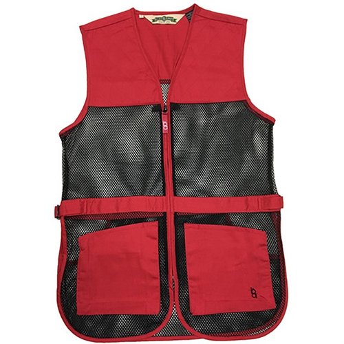 BOB ALLEN FULL MESH DUAL PAD SHOOTING VEST tarjoaa kevyen ja hyvin tuulettuvan rakenteen, säädettävät sivunauhat ja tilavat taskut, jotka sopivat kaikille ampujille.