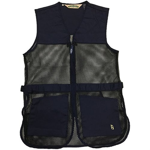 BOB ALLEN FULL MESH DUAL PAD SHOOTING VEST tarjoaa kevyen ja hyvin tuuletetun rakenteen, säädettävät sivunauhat ja tilavat taskut ammuksille.