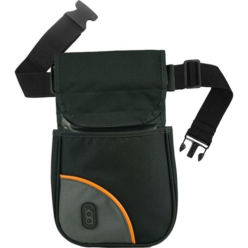 BOB ALLEN CLUB SERIES DIVIDED SHELL POUCH WITH BELT on kestävä ja kevyt Ripstop Nylon -rakenteella, jossa on kaksi ampumatarvikelaatikkoa ja säädettävä 2" web-vyö.