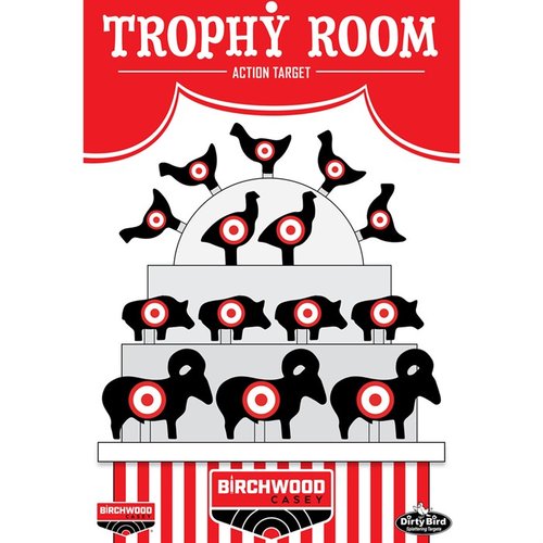BIRCHWOOD CASEY DIRTY BIRD TROPHY ROOM 12 x 18" TARGETS 6 PACK tarjoaa erinomaisen näkyvyyden laukauksillesi, intensiivinen roiske parantaa kontrastia ja kestävä rakenne.