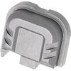 Tyrant CNC:n Glock 43X/48 -yhteensopiva slide cover plate on valmistettu alumiinista, jossa on Chevron-muotoilu ja viistetyt reunat, lisää tyylikkyyttä ilman työkaluja.