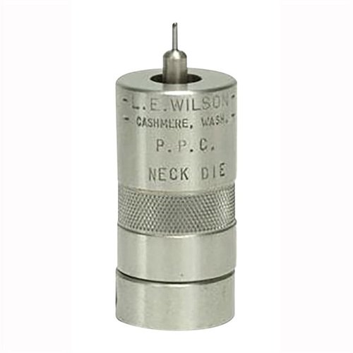 L.E. WILSONin Stainless Neck Sizing Dies mahdollistavat tarkemman kaulan koon säätämisen ja parantavat brassin kestävyyttä ilman perinteistä laajenninta.