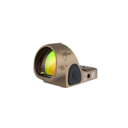 Trijicon SRO on kestävä LED-refleksikohdistin, jossa on laaja näkökenttä, selkeä punainen piste ja helppo säätö, täydellinen tarkkuusammuntaan.