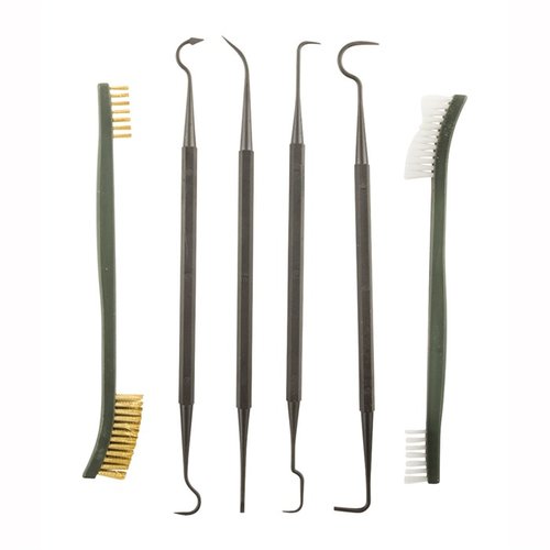 Lyman Pick and Brush Set tarjoaa erinomaiset työkalut ahtaisiin paikkoihin puhdistamiseen, estäen fouling-kertymän ja varmistaen aseesi pitkäikäisyyden.