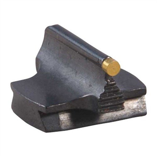 Tarkkuusvalmistettu RIFLE BARREL MOUNTED 1/16" 34-W FRONT SIGHT, joka on valmistettu teräksestä ja kauniisti sinistetty, tarjoaa erinomaisen näkyvyyden ja tyylin.