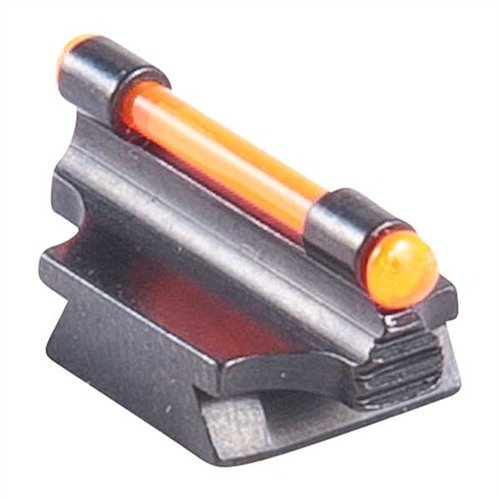 Tarkkuusvalmistetut RIFLE FIBER OPTIC GLOW 31-MR etusiteet teräksestä, kauniisti sinistetty, saatavilla oranssina tai vihreänä optisena varrena.