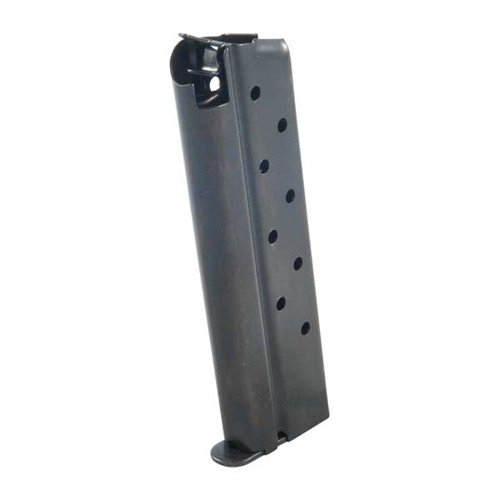 .38 Super -patruunoille suunniteltu 1911 9RD -magasiini, kestävä blued carbon steel -rakenteella, luotettava viimeisen laukauksen syöttö ja useita vaihtoehtoja.