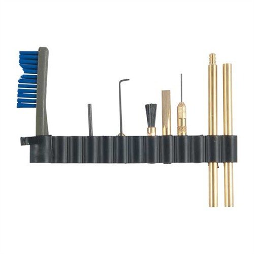 OTISin kahdeksan osan BRASS SCRAPER SET -sarja tekee M16- ja AR-15 -kiväärien puhdistamisesta nopeaa ja tehokasta, liitettävissä standardeihin cleaning rodeihin.