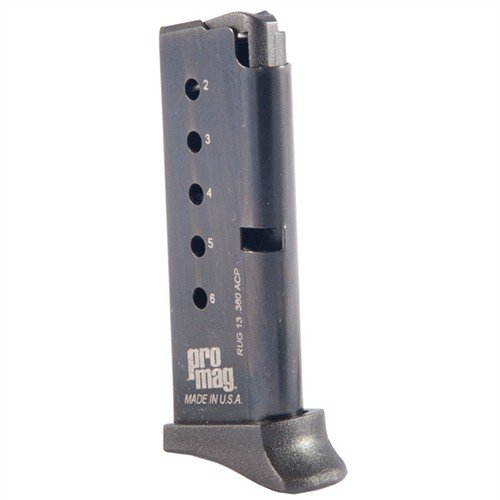 RUGER® LCP® 380ACP - PRO MAG:n kestävä ja luotettava 6 laukauksen magasiini, valmistettu korkealaatuisista materiaaleista, jotka kestävät kovaa käyttöä.