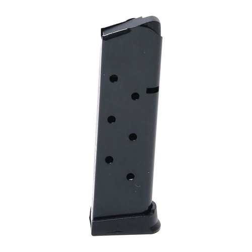 .45 ACP 1911 Government Model - 8, 10 ja 15 laukauksen patruunat. Kestävä hiiliteräksinen rakenne, musta oksidi tai nikkelipinnoite. Valmistettu USA:ssa.