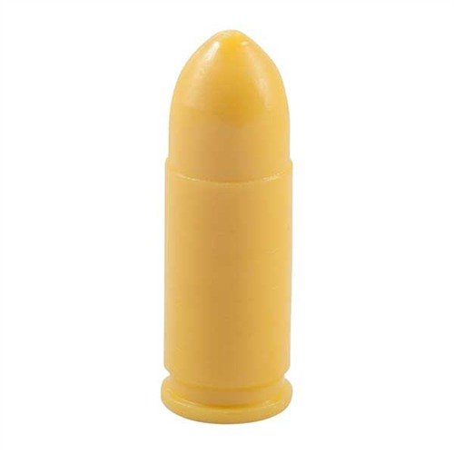 Kirkkaanväriset SAF-T-TRAINERS DUMMY ROUNDS 9mm Luger -koulutuspatruunat estävät sekoittamisen oikeisiin patruunoihin, täydellinen Immediate Action -koulutukseen.