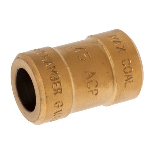 RCBS Pistol Chamber / Cartridge Gauge tarkistaa nopeasti käsintehtyjen .45 ACP patruunoiden mitat, varmistaen niiden sopivuuden aseesi kammiin.