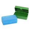 FLIP TOP RIFLE AMMO BOX - kestävä polypropeeni, 25 vuoden mekaaninen sarana, Snap-Lock-lukitus, teksturoitu pinta ja lataustarra tiedon kirjaamiseen.