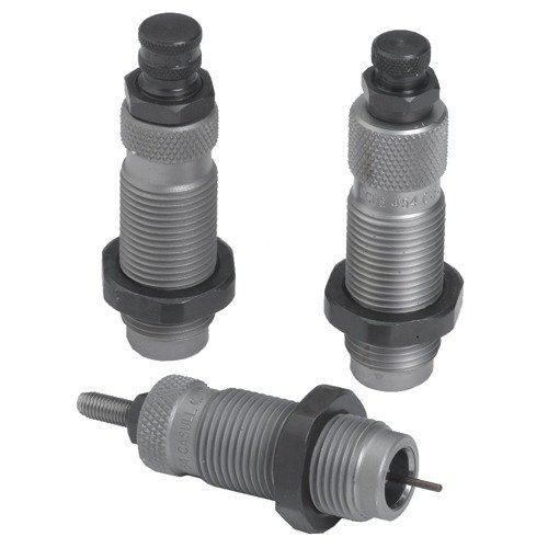 RCBS 3-DIE CARBIDE ROLL CRIMP SET tarjoaa karbidisizer-die, joka poistaa tarvittavan tapauksien voitelun, sekä laajentaja- ja istuttajadie.