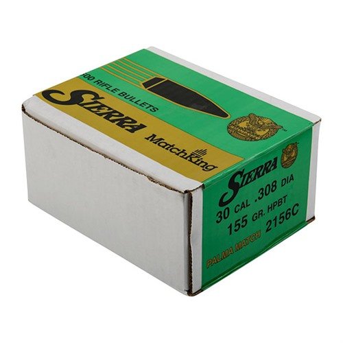 Sierra MATCHKING 30 CAL 155GR PALMA® HPBT - pitkäkantaiset ammuntaominaisuudet, tarkkuus ja aerodynaaminen muotoilu, täydellinen pitkän matkan ampujille.