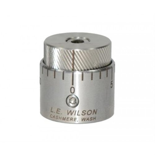 L.E. Wilsonin mikro-säätöinen bullet seater cap mahdollistaa tarkat ja toistettavat syvyyssäätömuutokset, hyväksyy .17-.35 kaliberin istutuspäitä.