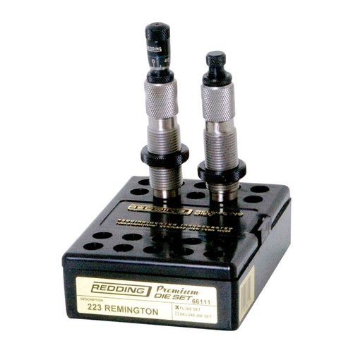 Premium Full Length Die Set 223 Rem tarjoaa tarkkuutta Carbide Size Buttonin ja Bullet Seating Micrometerin avulla, täydellinen valinta ammattimaiselle lataajalle.
