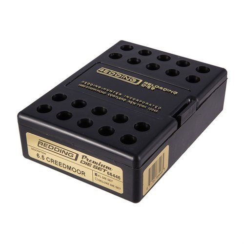 Reddingin 6.5mm Creedmoor Premium Die Set sisältää Full Length sizing die:n ja micrometer seat stem:in, jotka parantavat käsilatausmahdollisuuksia.