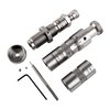 L.E. Wilsonin bushing full length die set tarjoaa tarkkaa lataamista: täydellinen kokoaminen, säädettävä istutus syvyys ja tarkka case-length headspace gauge.