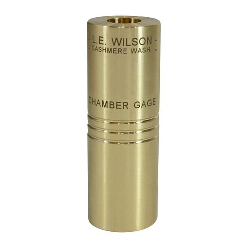 Tarkista lataustesi yhteensopivuus SAAMI:n minimikammion mittojen kanssa L.E. WILSONin Brass Minimum Dimension Chamber Gage -mittarilla.