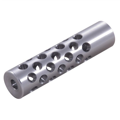 Monipuolinen #2 MUZZLE BRAKE 22 CALIBER vähentää rekyyliä ja nousua, 42 porttia maksimoivat hallinnan. Tarvitsee gunsmithing-työtä.