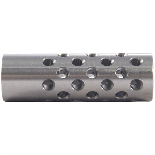 #3 Muzzle Brake 22 Caliber vähentää tuntuvasti rekyyliä ja nousua, 42 porttia maksimoivat hallinnan. Tarvitsee asekorjausta ja voidaan muokata .44 kaliiperiin asti.