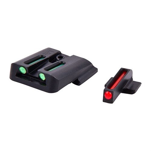 TRUGLO S&W M&P Fiber Optic Brite-Site Sight Set tarjoaa erinomaisen kirkkauden ja kestävyuden, täydellinen taisteluun tai kilpailuun ilman paristoja.