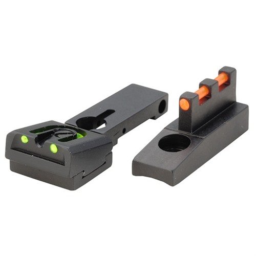 Browning Buckmark Fire Sight - säätökelpoinen kuituoptiikka, joka kerää valoa erinomaisen näkyvyyden takaamiseksi; 3-pistekuva, punainen etu- ja vihreät takainsertit.