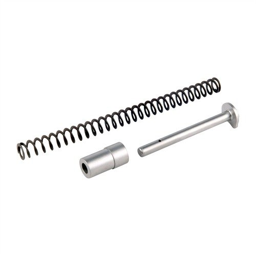 Wilson Combat 1911 Flat Wire Recoil Spring Kit parantaa toimivuutta, pidentää jousen käyttöikää ja sisältää kestäviä teräsosia, yhteensopiva useiden 4" kompaktiaseiden kanssa.