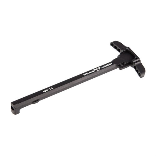 Wilson Combat Bullet Proof Ambidextrous Charging Handle tarjoaa ylisuuret latchesit, kestävä alumiinirakenne ja kaasun ohjauksen, mikä parantaa ampumakokemusta.